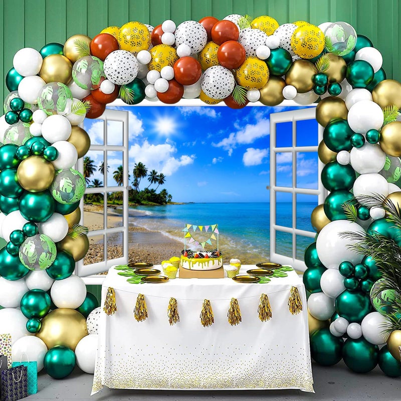 Baocicco 7x5ft Tropical Island Backdrop Window View Coconut Trees Sea Waves Beach Photography Background Wedding Pictures Shooting Prop Theme Birthday Party Girls Lover Portrait Studio Prop - Image 4